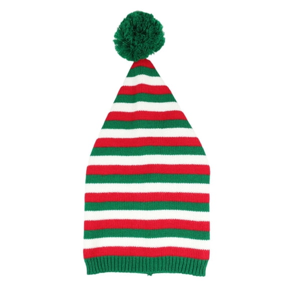 Knitted Christmas Hats for Men Women Cute Striped Xmas Hat Winter Warm Soft Santa Hats for New Year Festive Party Headwear Green One Size