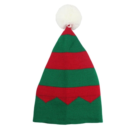 Knitted Christmas Hats for Men Women Cute Striped Xmas Hat Winter Warm Soft Santa Hats for New Year Festive Party Headwear Green One Size