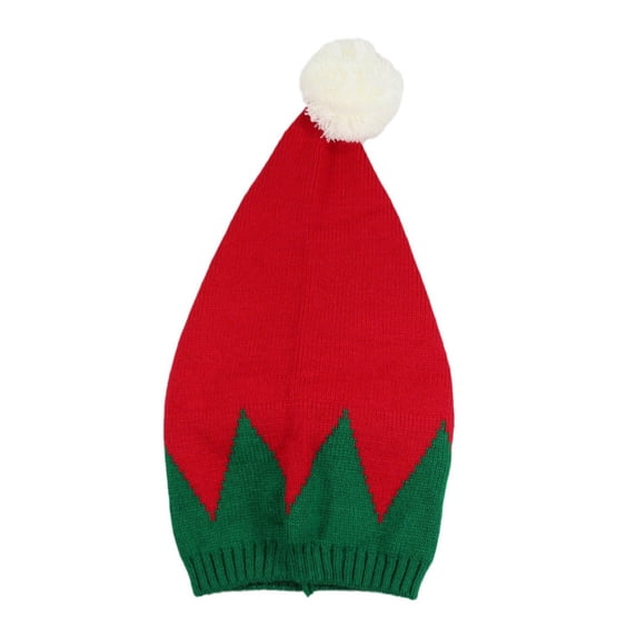 Knitted Christmas Hats for Men Women Cute Striped Xmas Hat Winter Warm Soft Santa Hats for New Year Festive Party Headwear Wine One Size