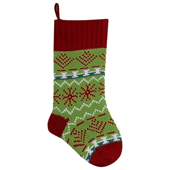 Knitted Christmas Stocking Gift Bag Christmas Decoration Hanging Decoration Candy Socks for Holiday Gifting
