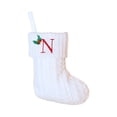 thumbnail image 1 of Knitted Christmas Stockings with Initials, 6.3''x7.8'' White Custom Embroidery Christmas Stockings with Letter, Personalized Xmas Decoration for Holiday Family Party - N, 1 of 6