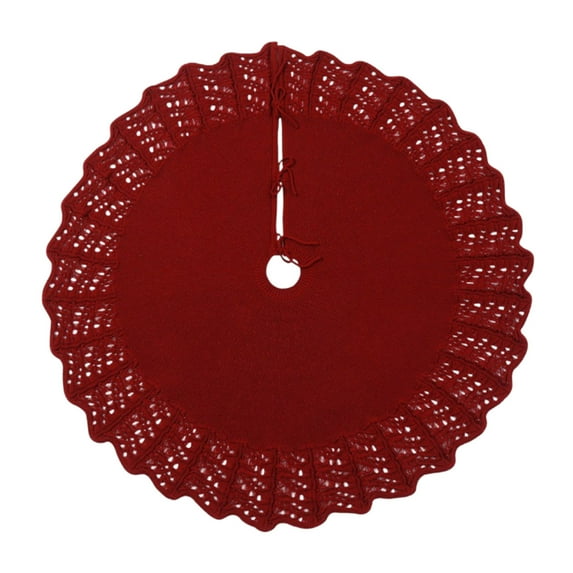 Knitted Christmas Tree Skirt,Xmas Tree Skirt Mat for Holiday Party Decorations, Thick and Festive Indoor Decor, for Christmas Home Decor, Holiday Gathering and Seasonal Celebrations