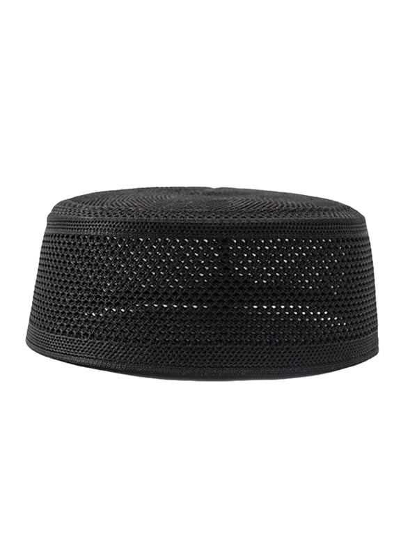 Knitted Cotton Turban Hat for Men Breathable Kufi Prayer Hat Ramazan Hijabs Caps Arabian Skull Hat