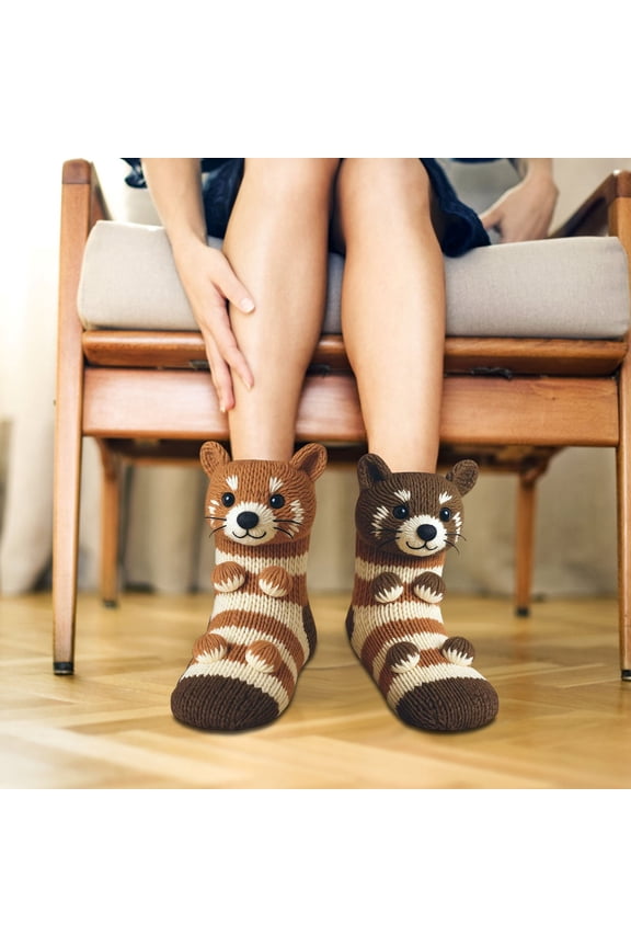 Knitted Cute Socks for Kids and Adults, Warm Winter and Fall Socks, Holiday Gift, Soft Comfortable Cotton, Cozy Indoor Wear, Christmas Stocking Stuffer, Casual Everyday Socks