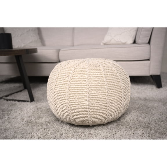 Knitted Design - Used as Cushion - Kids Room - Lightweight Pouf