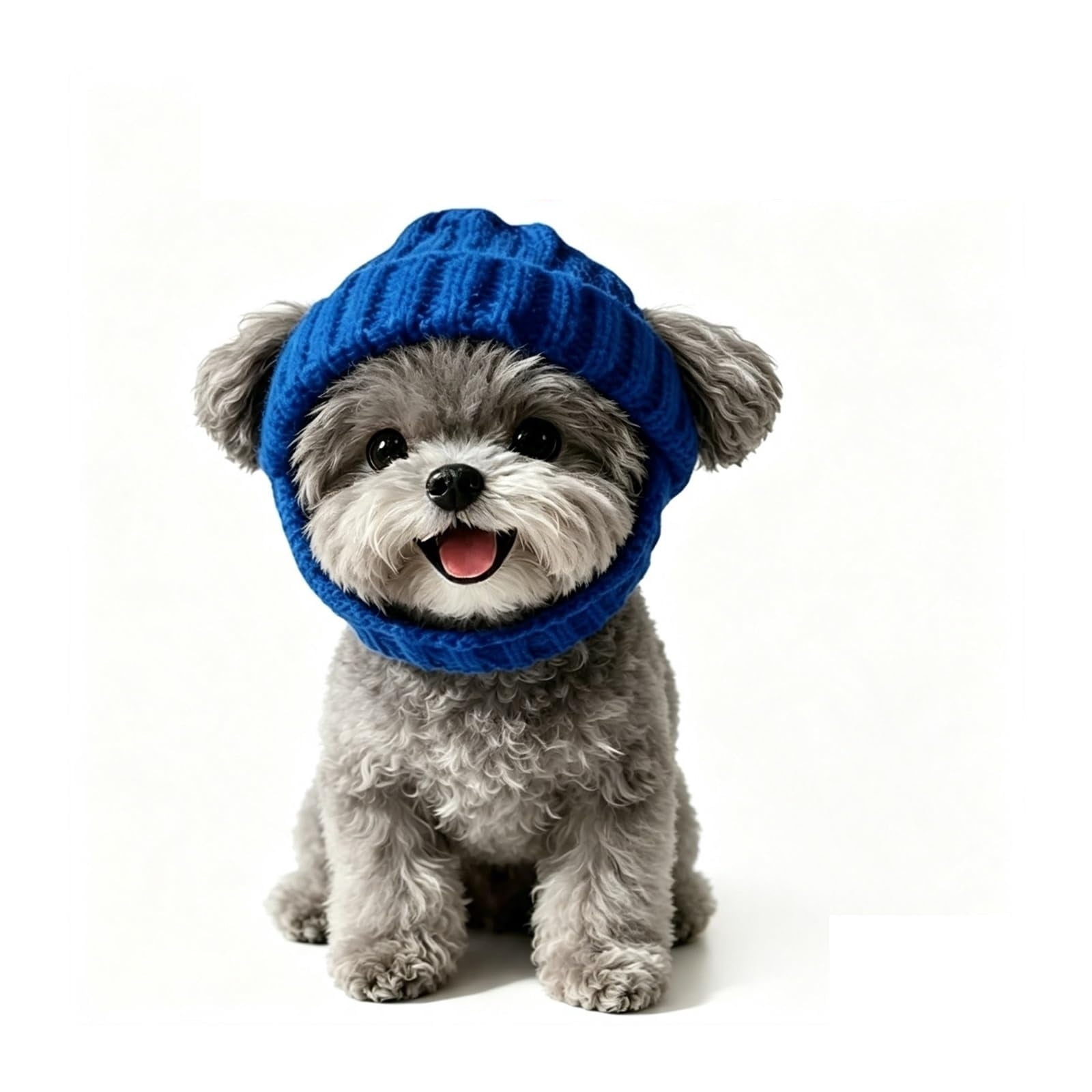 Knitted Dog Beanie with Ear Flaps, Soft Wool Knit Small Pet Winter ...