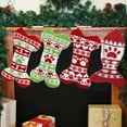 thumbnail image 1 of Knitted Dog Christmas Stockings for Pets Embroidery Extra Large Ornament Decorations for Family Holiday Season Decor Christmas Bags-Christmas Parent-Child Cute Bone Fishbone (4 Pack), 1 of 6