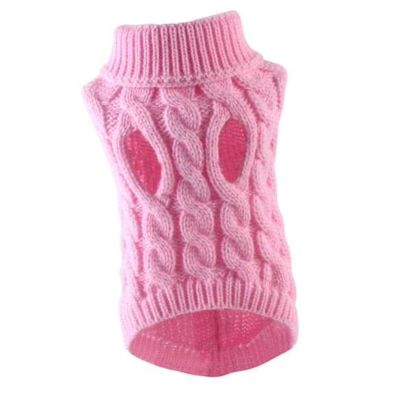 Knitted Dog Sweater Comfortable War Sweater for Walking Outdoor Picnics Pink M