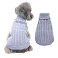 thumbnail image 1 of Knitted Dog Sweater, Warm Winter Pet Clothes for Small Medium Large Dogs, Soft Cable Knit Pullover for Puppies ,Gray XS, 1 of 5