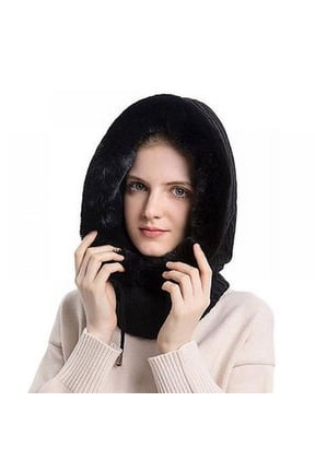Knitted Faux Fur Hood