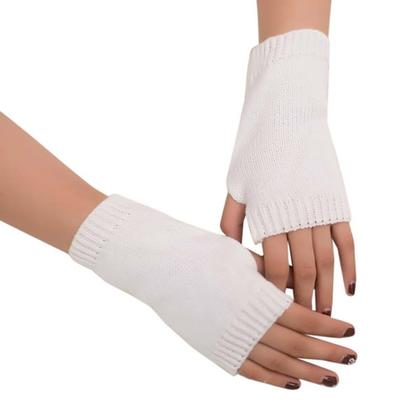 Knitted Fingerless Gloves Soft Stretchy Cuff Design Comfortable Half Finger Hand Warmers for Daily Use