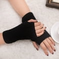 thumbnail image 1 of Knitted Fingerless Gloves Soft Stretchy Wrist Warmers Lightweight Breathable Hand Coverings for Daily Use Outdoor Activities, 1 of 2