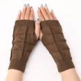 thumbnail image 1 of Vorkoi Knitted Fingerless Gloves for Women Winter Thumbhole Wrist Warmer Men Crochet Arm Warmers Hand Mittens, 1 of 4