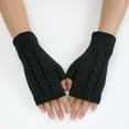 thumbnail image 1 of Vorkoi Knitted Fingerless Gloves for Women Winter Thumbhole Wrist Warmer Men Crochet Arm Warmers Hand Mittens, 1 of 1