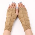 thumbnail image 1 of Vorkoi Knitted Fingerless Gloves for Women Winter Thumbhole Wrist Warmer Men Crochet Arm Warmers Hand Mittens, 1 of 2