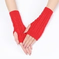 thumbnail image 1 of Vorkoi Knitted Fingerless Gloves for Women Winter Thumbhole Wrist Warmer Men Crochet Arm Warmers Hand Mittens, 1 of 6