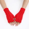 thumbnail image 1 of Vorkoi Knitted Fingerless Gloves for Women Winter Thumbhole Wrist Warmer Men Crochet Arm Warmers Hand Mittens, 1 of 1