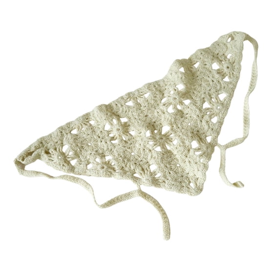 Knitted Floral Lace Triangled Scarf Headbands Lightweight Hair ...