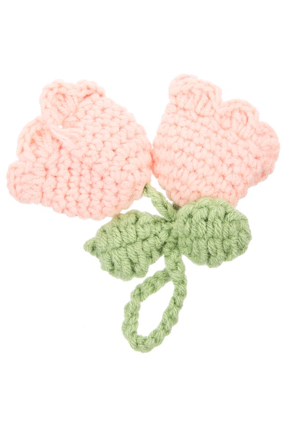 Knitted Flower Craft Lovely Knitting Flower Pendant Woolen Yarn Knitted Flower Keychain Flower