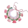 thumbnail image 1 of Knitted Flower Pet Bib for Dogs and Cats, Cute Bellflower Drool Towel Neck Accessory for Photo Props, Small, Pink, 1 of 3