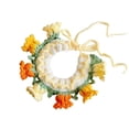 thumbnail image 1 of Knitted Flower Pet Bib for Dogs and Cats, Cute Bellflower Drool Towel Neck Accessory for Photo Props, Small, Yellow, 1 of 3