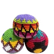 KoraiTect Knitted Footbag Set, 3-Pack Footbags with Carry Pouch, Juggling Balls for Adults, Teens, and Beginners