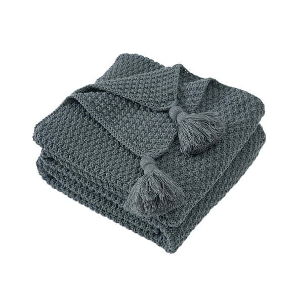 Knitted Fringe Throw Blanket, Soft Acrylic Sofa Blanket, Lightweight Nap Blanket For Office, Wear Resistant Anti Pilling Decorative Blanket Perfect For Home Travel And Gifting