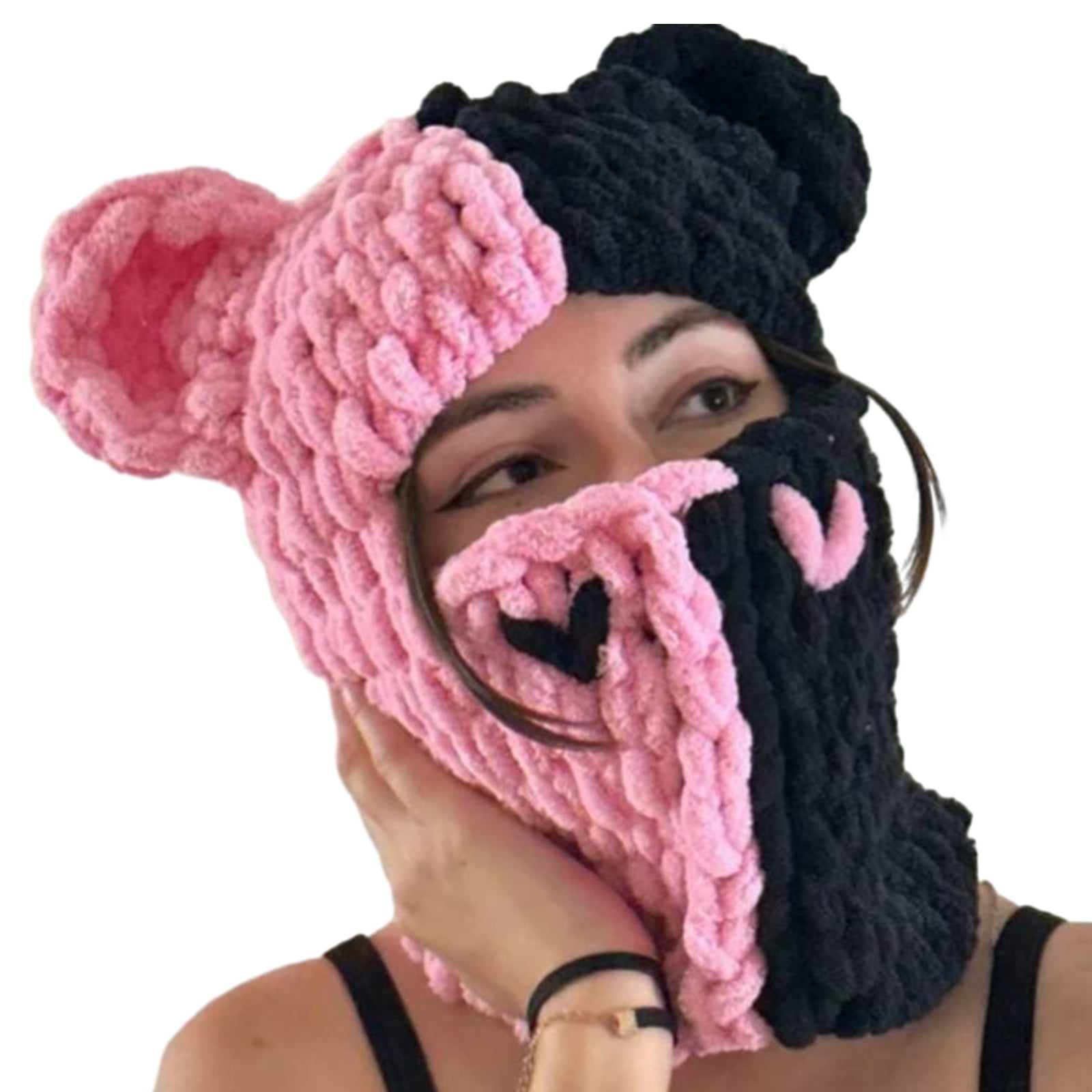 Knitted Full Face Cover Ski Mask for Men, Halloween Thermal Winter Warm Knit for Outdoor Sports