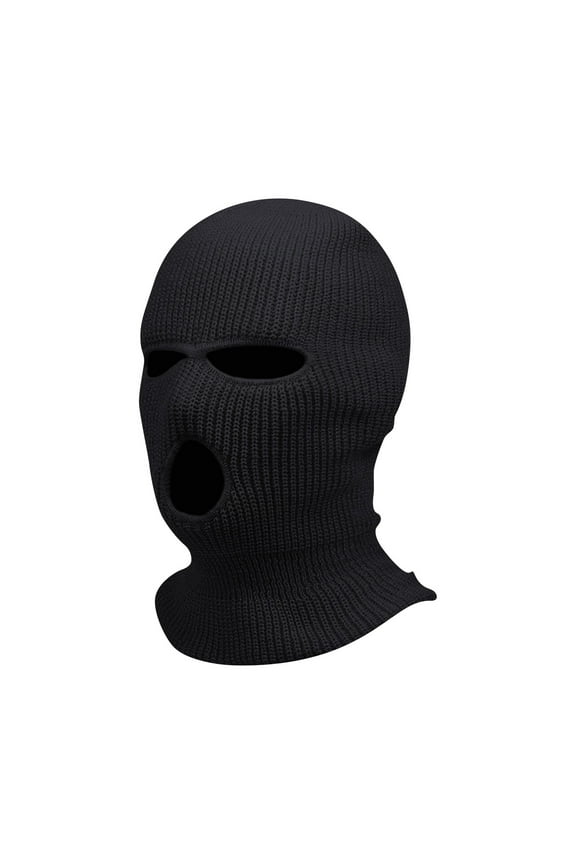 Knitted Full Face Three Hole Balaclava Mask Soft Stretchable Material Breathable Outdoor Headwear for Men Women Unisex