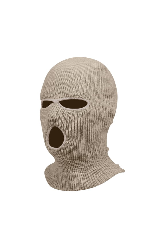 Knitted Full Face Three Hole Balaclava Mask, Soft Stretchable Material, Breathable Outdoor Headwear