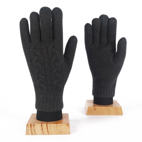 Knitted Full Finger Gloves Winter Warm Gloves Touchscreen Driving Riding Gloves