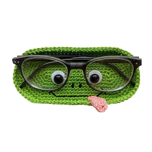 Knitted Glasses Holder Shape Decorative Desk Organizers Crochet Eyeglass Desk Storage Tray Unique Handmade Craft
