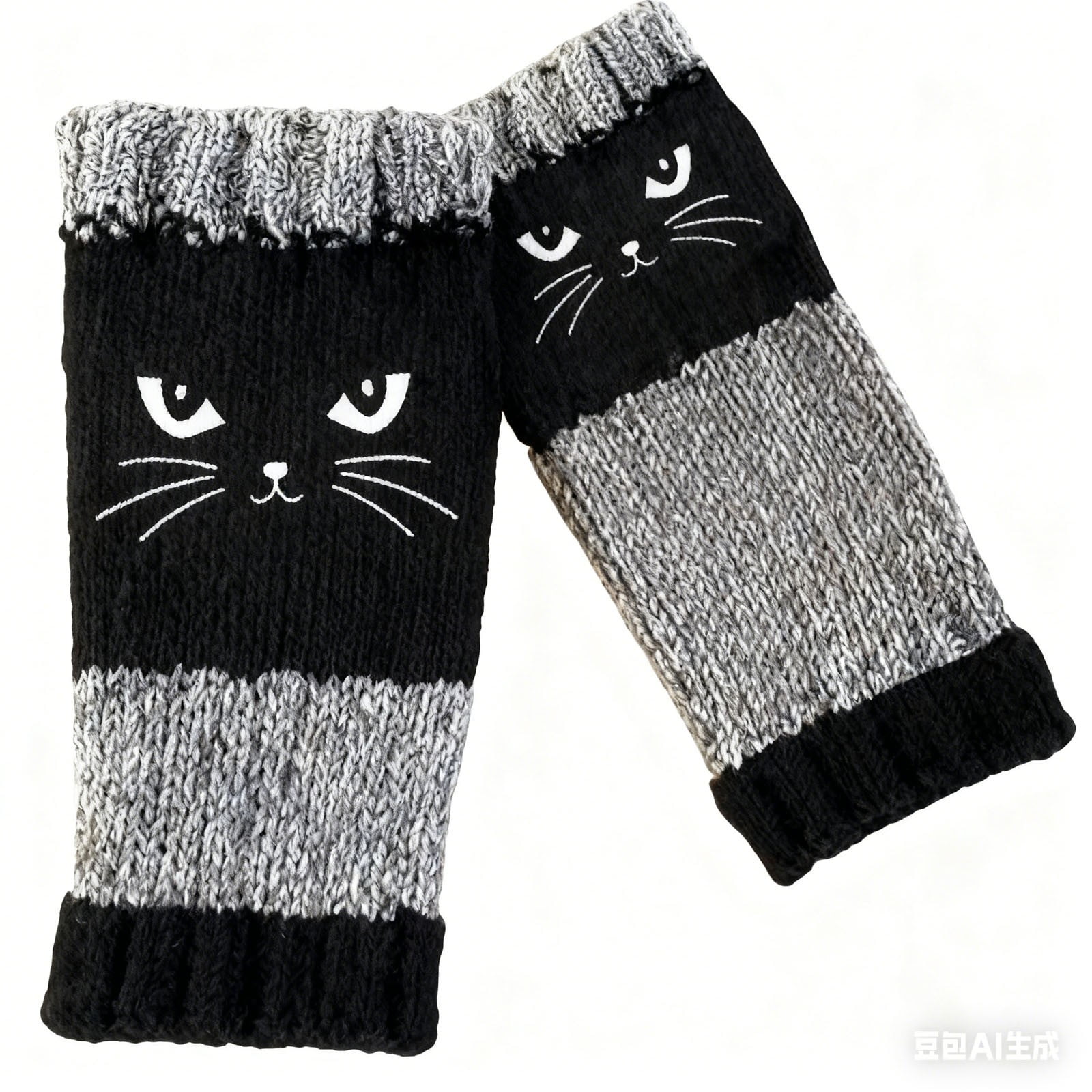 Knitted Gloves, Fingerless Gloves, Women's Embroidery Splicing Warm ...