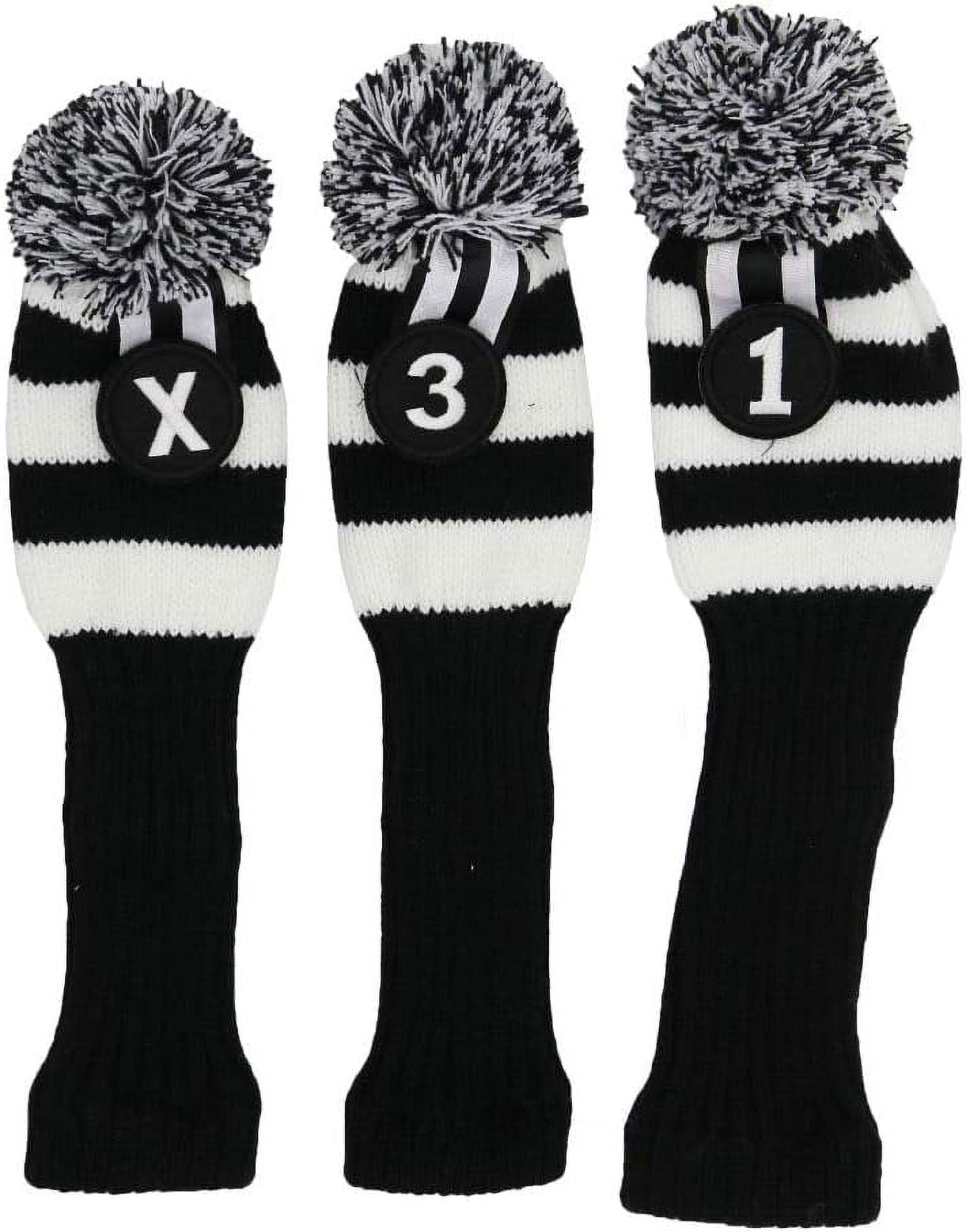 Knitted Golf Club Head Covers for Driver and Fairway Woods Headcovers Set (pack of 3)
