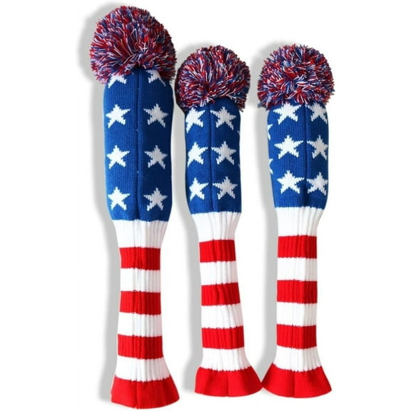 Knitted Golf Club Head Covers for Driver and Fairway Woods Headcovers Set (pack of 3)