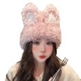thumbnail image 1 of Knitted Hat Fluffy Rabbit Ears Stylish,Women Warm Thickened Beanie Hat Accessories, 1 of 6