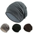 thumbnail image 1 of Knitted Hat Striped Baggy Slouchy Thin Breathable Windproof Solid Color Spring Autumn Women Men Beanie Skull Ca, 1 of 7