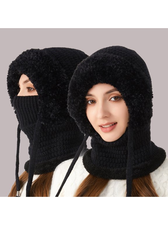 Knitted Hat Winter Cycling Windproof Warm Cap Winter Hats Warm Winter Plain Knit Hat Logger Hats for Men Snow Bonnet Mad Trapper Hats for Men Hat Warmer for Men Hat Chin Strap Men's Hats & Caps Cold