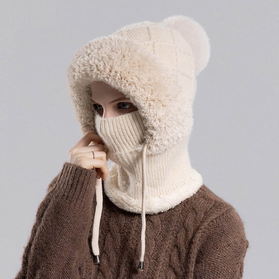 Knitted Hat Winter Cycling Windproof Warm Cap Winter Hats Warm Winter Plain Knit Hat Snow Hats for Women Hat Suitcase Travel Trapper Hat Fashion Winter Work Hats for Men Snowboarding Gear Men Heated