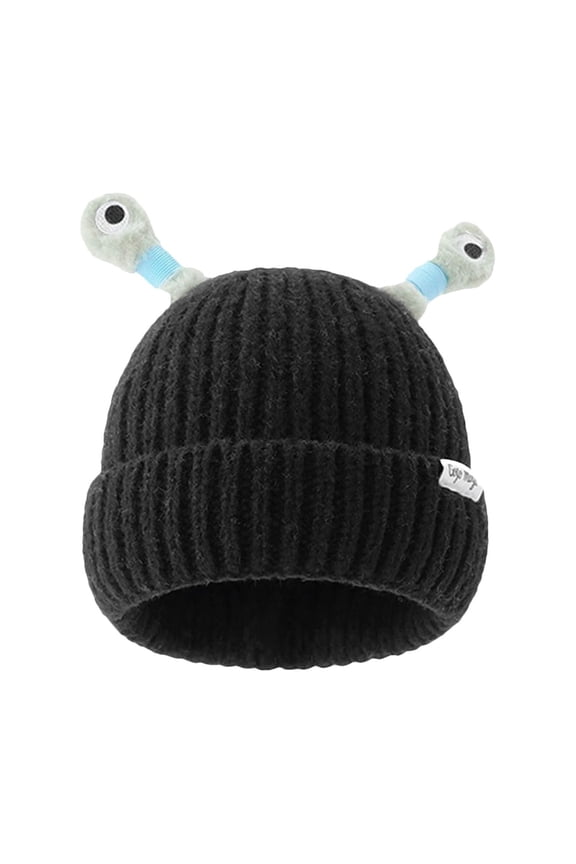 Knitted Hat with Light Up Frog Eyes Antenna Funny Cute Design for Outdoor Street Wear Costume Party