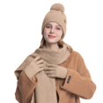 thumbnail image 1 of Knitted Hats Scarves And Gloves Set Of Three Women's Outdoor Warm Double Wool In Autumn And Winter., 1 of 4