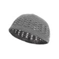 thumbnail image 1 of Knitted Head Beanie Hand Crocheted, Grey, 1 of 1