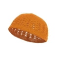 thumbnail image 1 of Knitted Head Beanie Hand Crocheted, Orange, 1 of 1