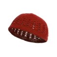 thumbnail image 1 of Knitted Head Beanie Hand Crocheted, Red, 1 of 1