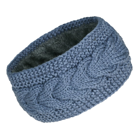 Knitted Headband Winter Ear Warmer Lined Hair Band Thermal Head Wrap for Girls Outdoor Sports Cold Weather Hair