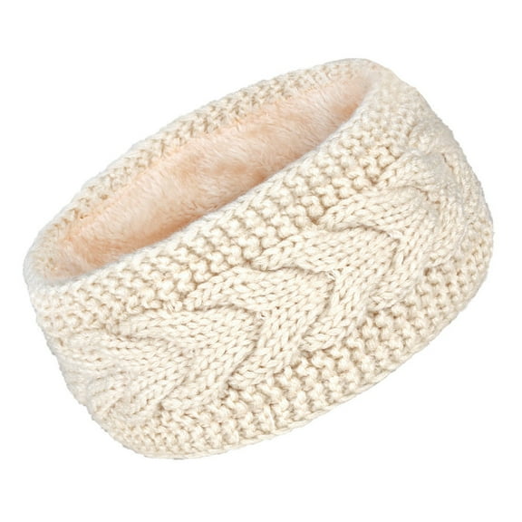 Knitted Headband Winter Ear Warmer Lined Hair Band Thermal Head Wrap for Women Girls Outdoor Sports Cold Weather Hair Accessories