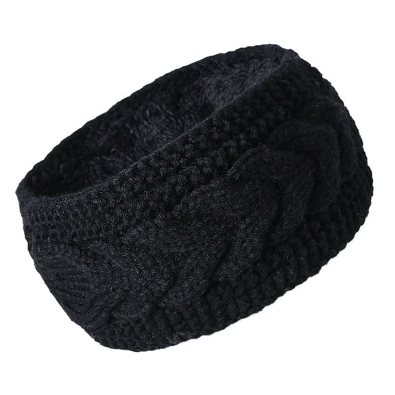 Knitted Headband Winter Ear Warmer Lined Hair Band Thermal Head Wrap for Women Girls Outdoor Sports Cold Weather Hair Accessories