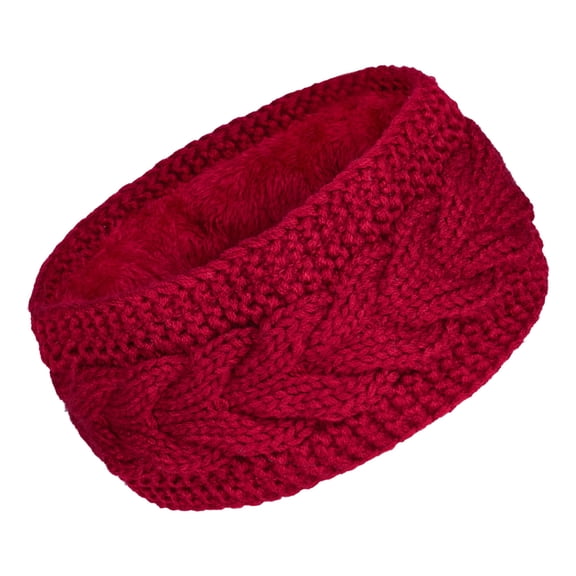 Knitted Headband Winter Ear Warmer Lined Thermal Wrap Outdoor Sports Cold Weather Hair Band For Girls Hiking Running