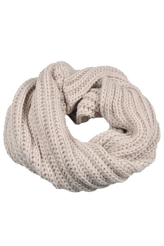 Knitted Infinity Scarf Soft Chunky Loop Neck Warmer Thick Ribbed Yarn Winter Accessory for Men and Women Unisex Design