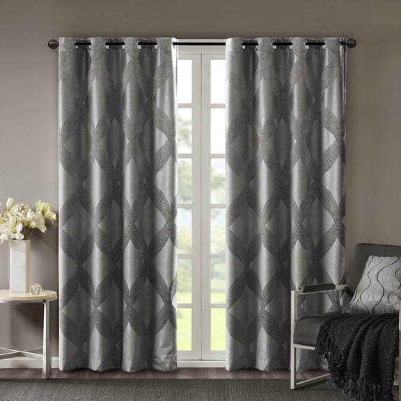 Knitted Jacquard Total Blackout Curtain Panel(Only 1 Pc Panel)